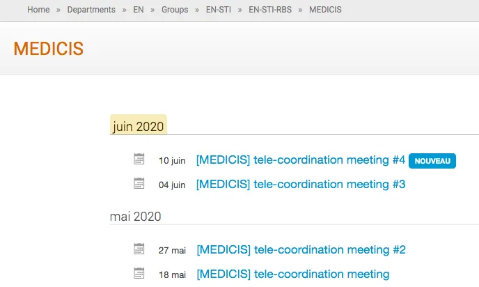 Coordination meetings